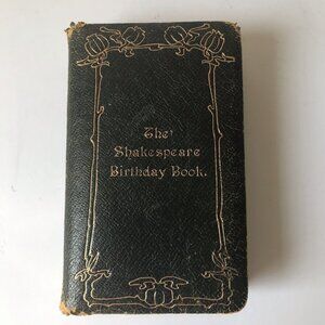 Antique 1905 The Shakespeare Book leather + Ruth Clark photo signed birth record